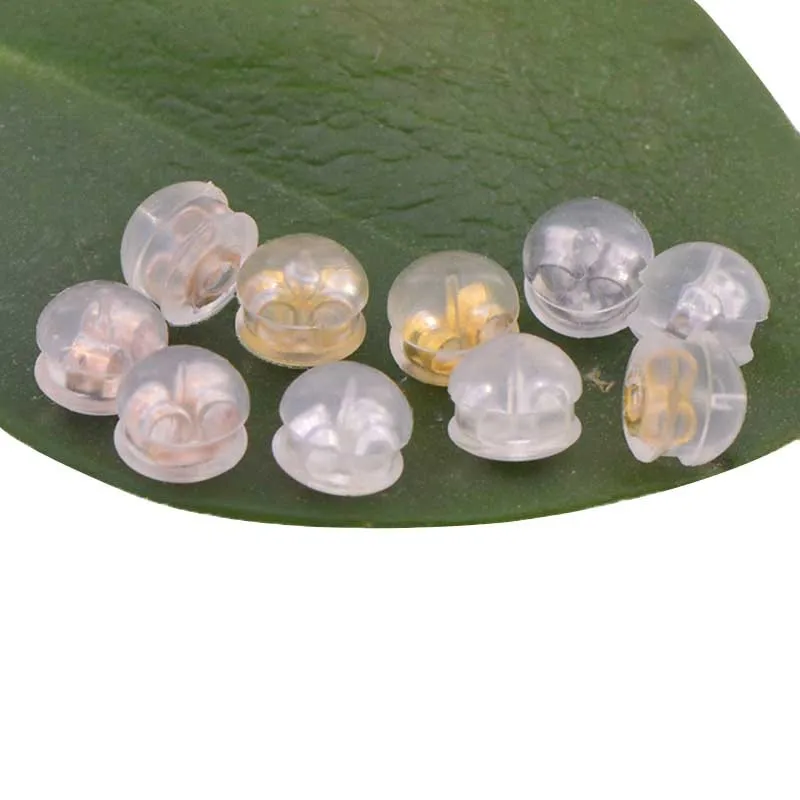 

10pcs/lot 18K Gold Silicone Ear Plugs DIY Earrings Accessories Plugs Earplugs Ear Piercing Plug Caps Metal Jewelry Findings