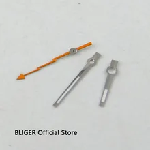 BLIGER Фирменная Новинка Серебряный край белый цвет светящиеся часы ручной Оранжевый Flash вторая рука Fit MIYOTA 8205 8215 автоматический механизм