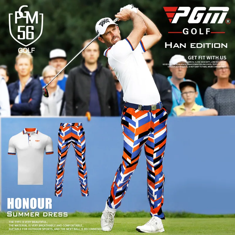 PGM Новая весенне-летняя одежда для гольфа мужская футболка с короткими рукавами Мужская одежда дышащая быстросохнущая рубашка для гольфа с воротником на пуговицах