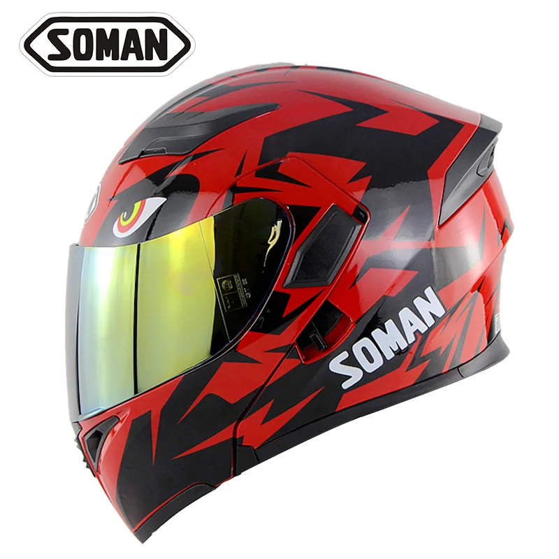 

SOMAN 955 SkyEye Anti-UV 400 Street Motorcycle Helmets Double Visors Model K5 Flip up Motorbike DOT Capacetes