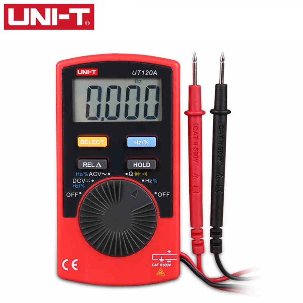 

UNI-T UT120A Pocket Size Type Digital Multimeters 4000 Count Display Auto Range Continuity Buzzer DC Voltage Meters Testers
