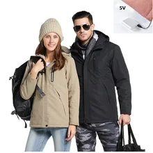 Новинка, лыжные куртки с USB подогревом, водонепроницаемая куртка для сноуборда, ветрозащитная куртка с подогревом для мужчин размера плюс, теплая зимняя куртка для женщин и мужчин