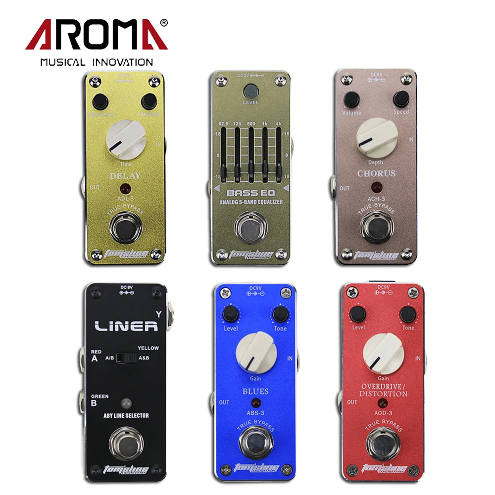 Aroma Delay/Blues/Overdrive Distortion/Chorus/Bass EQ/ABY Line Selector