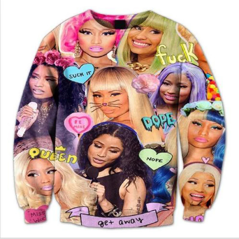 Новые Женщины/Мужчины Балахон Nicki Minaj Мира Во Всем 3D Печати Толстовка толстовки |