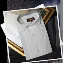 Стиль хлопок белый Мужчины Свадьба/Выпускной/ужин рубашки для жениха одежда для жениха мужская рубашка(37-46) D52