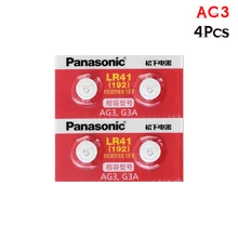 4 шт. LR41 кнопочные батарейки Panasonic SR41 AG3 G3A L736 192 392A Zn/MnO2 1,5 V литиевые батарейки