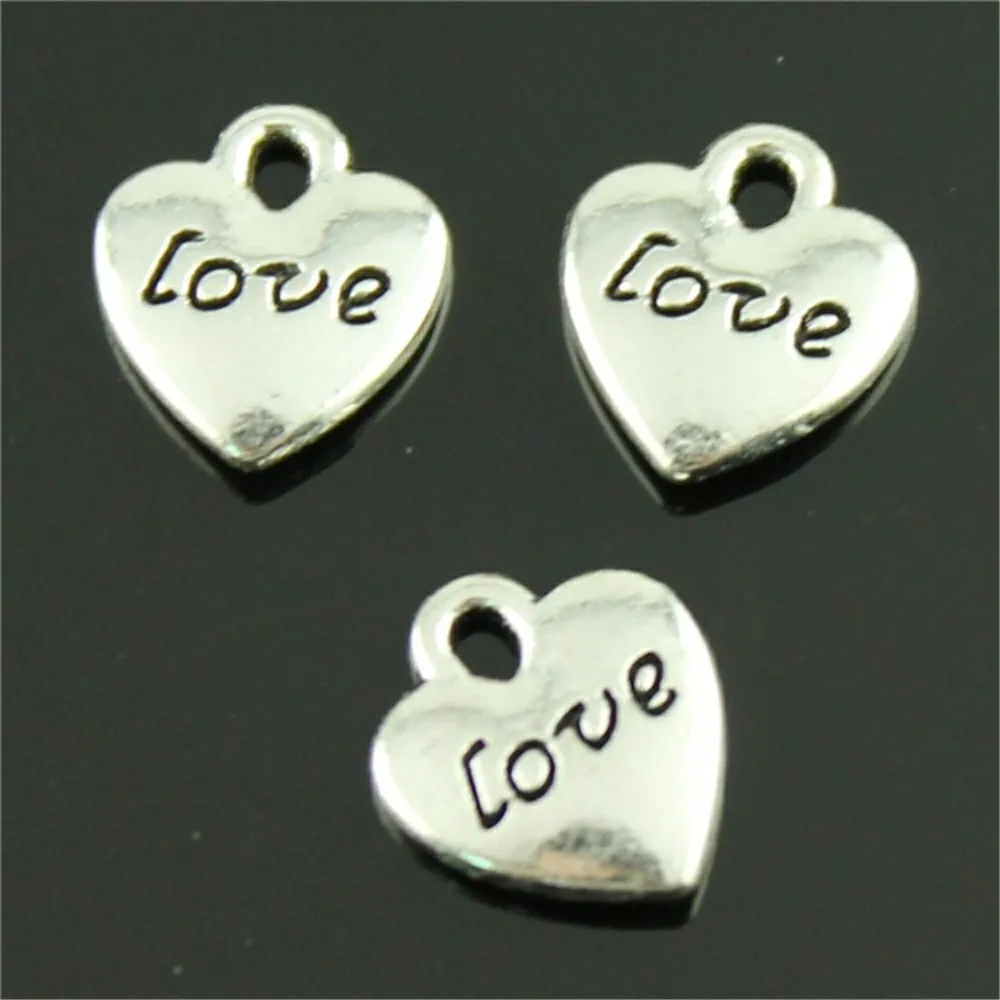 20pcs Tiny Heart Love Charms Love Heart Charms Double Sided Love Heart