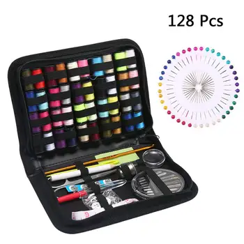 

128pcs DIY Sewing Box Multi-function Travel Sewing Kit Needle Thread Threader Tape Scissor Storage Bag Sewing Set Accessories