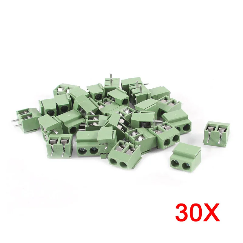 

30Pcs New 2 Pole 5mm Pitch PCB Mount Screw Terminal Block 8A 250V DC112