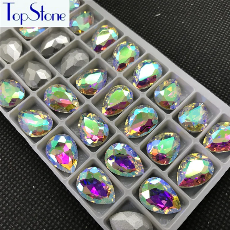 

Crystal Clear AB TEARDROP Glass Crystal POINTED BACK Rhinestones 5x8,6x10,8x13,10x14,13x18,18x25,20x30,30x40mm Dress Drop stone