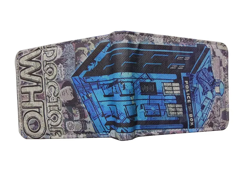 Комиксы DC Marvel кожаный бумажник ТАРДИС из сериала «Доктор Кто» Doctor Who Karte Police Box доллар Цена Кошелек синие кошельки carteras