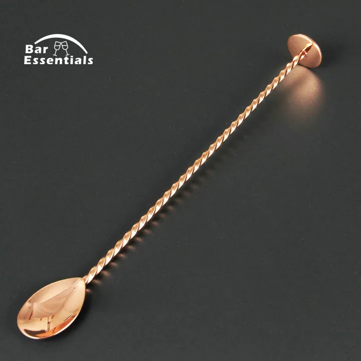 

Luxury Twisted Cocktail Spoon Stainless Steel Threaded Mixing Spiral Bar 268mm Copper Plated Bar Spoon Barware Bartender Tools