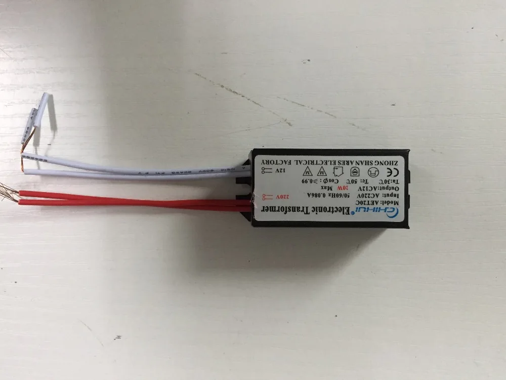 

1PC AC 220V to 12V Power 20W LED Lighting Transformator Halogen Lamp Electronic Transformer LED Driver Power Supply