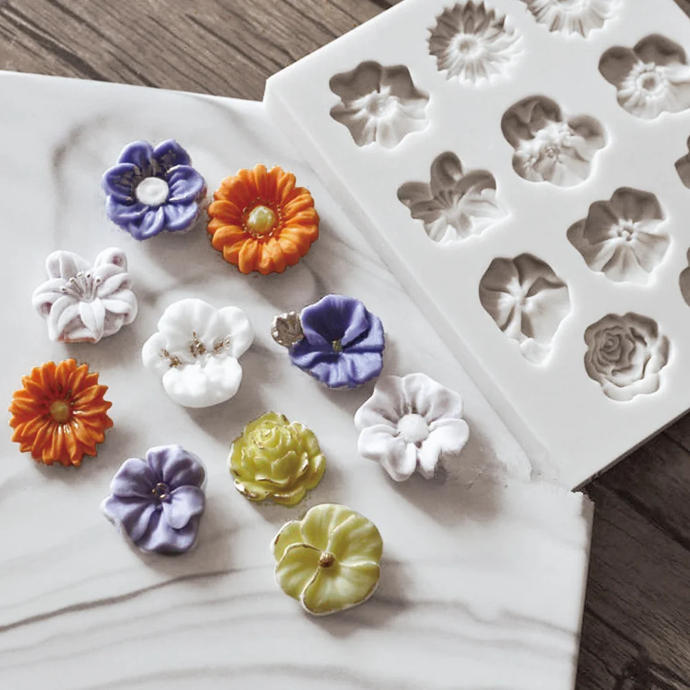 

1Pc Silicone Flowers Fondant Mold 3D Sugar Craft Maker Cake Decorating Tool DIY Cookie Chocolate Molds Kitchen Bakery Tools