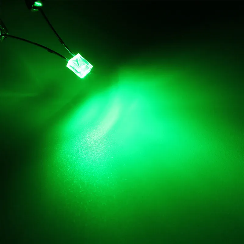 Лучшая акция, 100 шт., 2x3x4 мм, широкий угол, плоский верх, квадратный светодиодный светодиод, прозрачный светильник, прямоугольная лампа - Испускаемый цвет: Зеленый