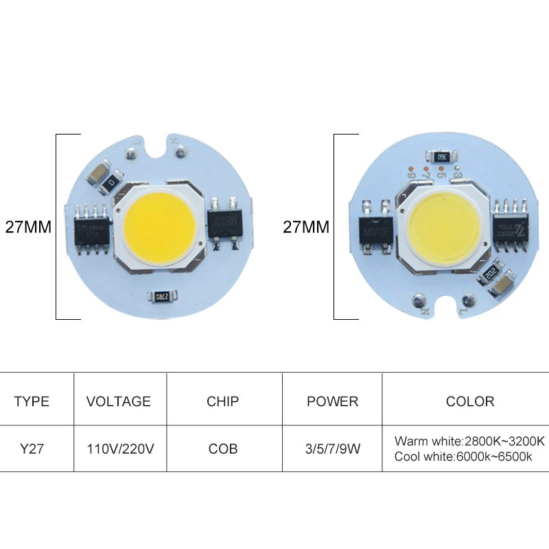Светодиодный чип COB 3 Вт 5 7 9 110 В 220 В|smart ic|smart ic ledled chip |