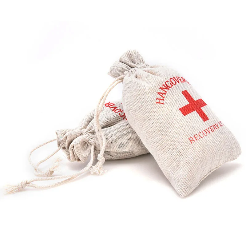 10 шт персонализированный свадебный набор от похмелья крест хлопок подарочный пакет из хлопка льняная упаковочная сумка