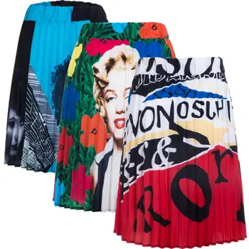 

Hot Fashion Womens Skirt Floral Printed Short Pleated Retro Elastic High Waist Skirt Ball Gown Girls Skirt Outwear