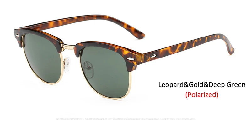 RBROVO, Ретро стиль, поляризационные, без оправы, брендовые, дизайнерские, солнцезащитные очки для женщин/мужчин, поляризационные, UV400, классические, Oculos De Sol Gafas, Ретро стиль, солнцезащитные очки - Цвет линз: C13Leopard DeepGreen