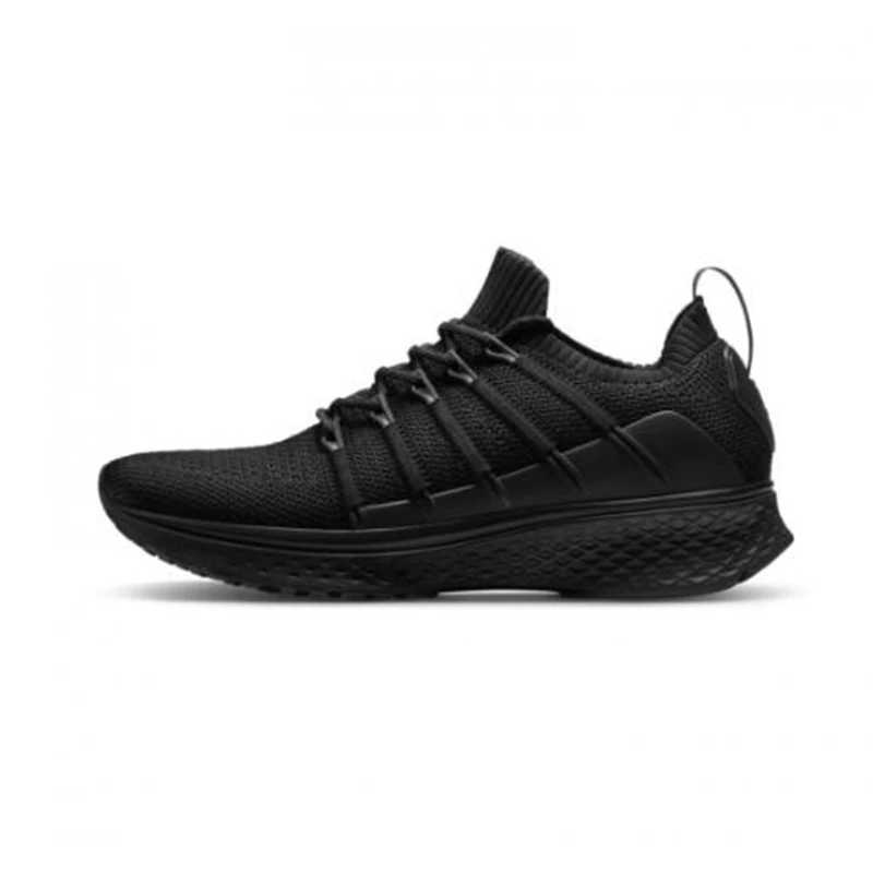 Xiaomi Mijia Smart Sports Shoes 2 Sneaker Uni-moulding Techinique Fishbone Lock system эластичный вязаный вамп амортизирующая подошва - Цвет: Black Size44