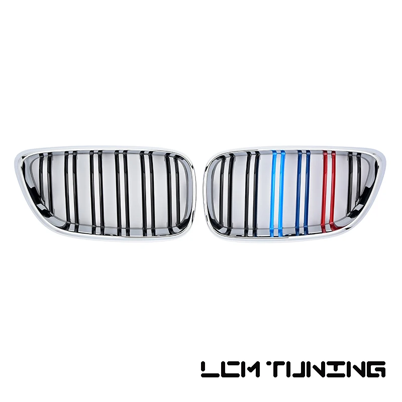

For BMW 2 Series F22 2014-on Double Slats Gloss black/Matt black/Black+Chrome ABS/Carbon Fiber Material Front Grille