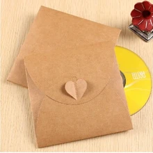 4 шт./лот 130*130 мм/винтажная крафт-бумага в форме сердца, оптический диск, бумажный пакет/для хранения продуктов/DVD сумка/DIY Зеленая карточная сумка/конверт GT120