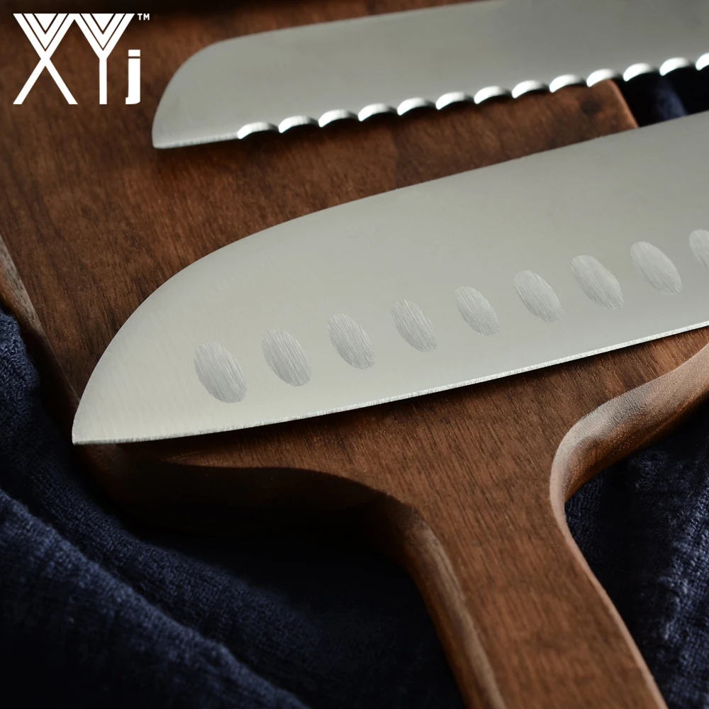 XYj 9 шт. набор ножей из нержавеющей стали точилка держатель кухонного ножа шеф