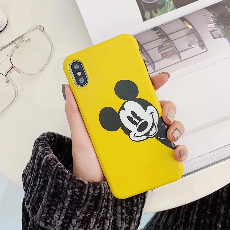 Minnie Mickey Donald Daisy pato suave TPU funda para iphone 7 Plus 6 s 6 plus silicona para iphone 8 funda amarilla MAX X XS