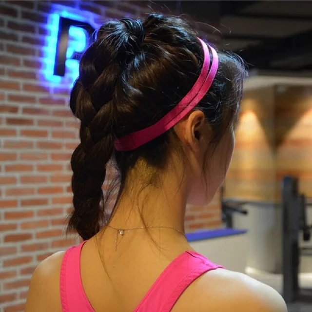 10Colors Double Yoga Hair Bands Women Men Sweatbands Anti slip Elastic Rubber Football Running Sports Headband