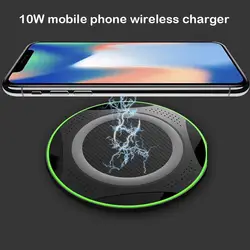 10 Вт Ци Беспроводное зарядное устройство pad База Каррегадор сем для iphone 8 samsung s9 s7 note 8 для xiaomi mix 2 s быстрой зарядки свет