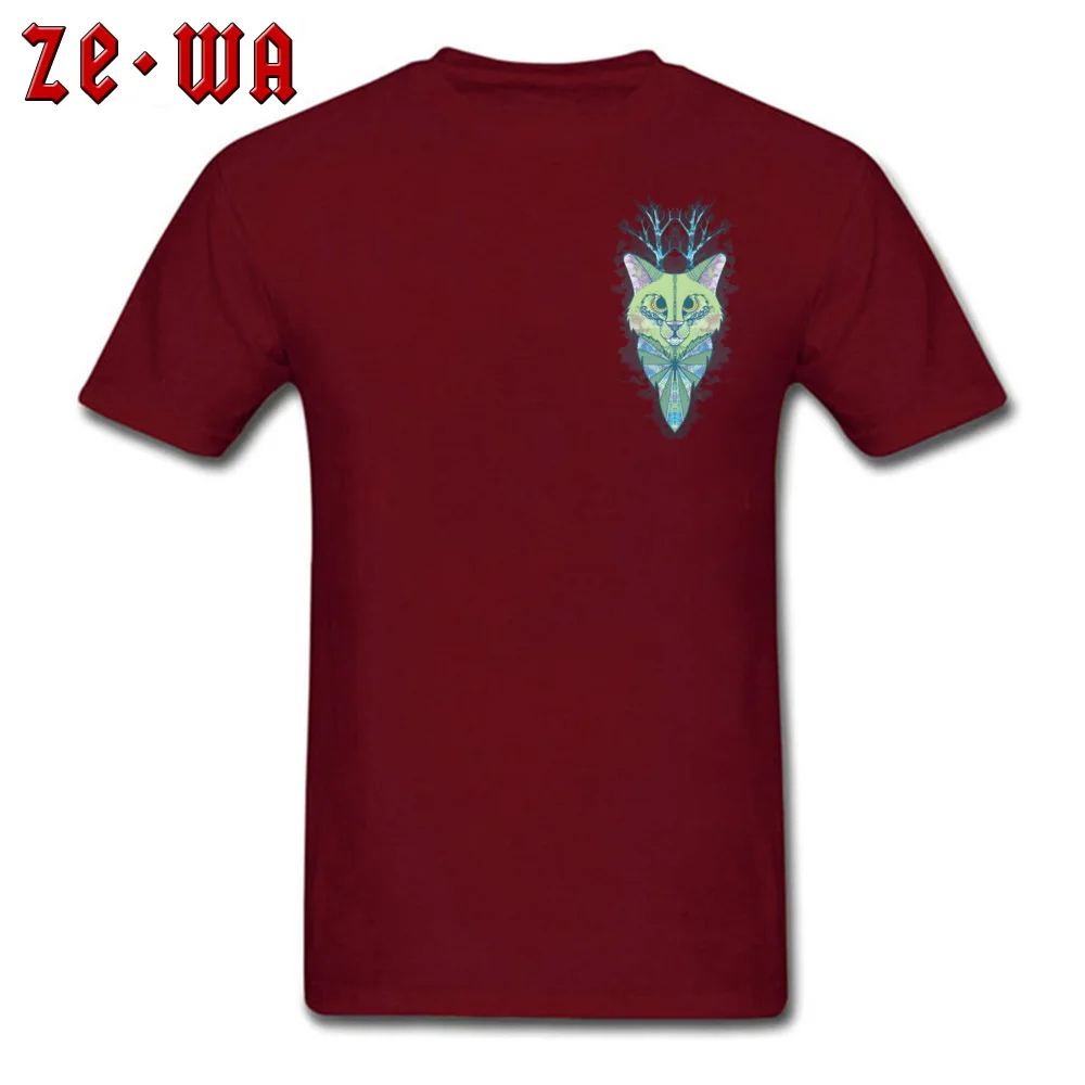  Summer Tees Wholesale Short Sleeve Men's T Shirt TpicOriginaltitle Custom Summer Tops T Shirt O Neck Wholesale Cat Abstraction Chest maroon