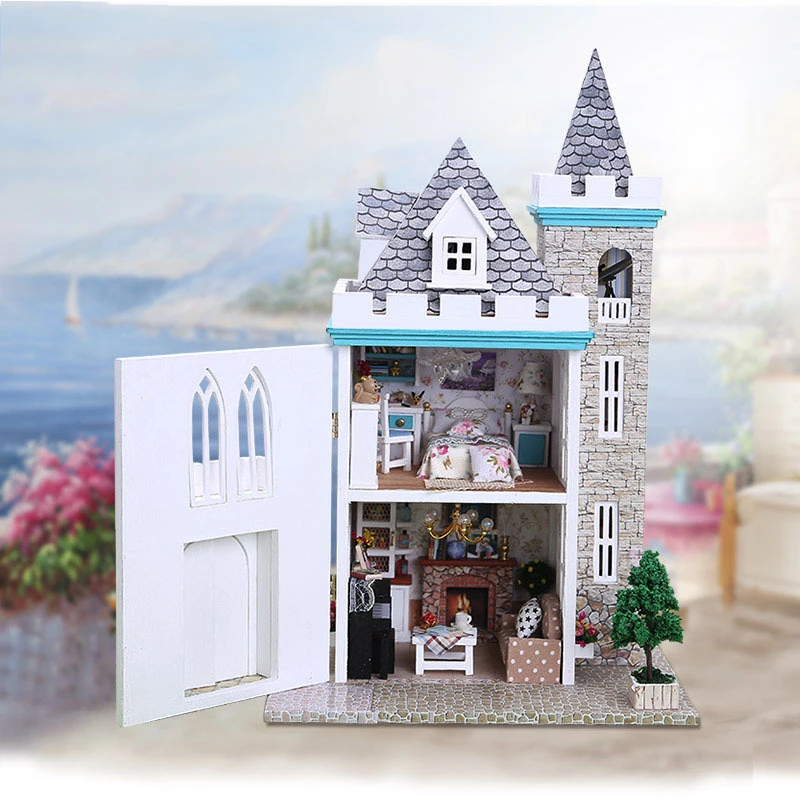 wooden castle dollhouse
