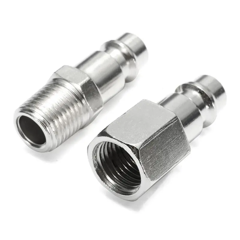 10Pcs 1/4 BSP Euro Air Line Hose Fitting Connector Male/Female Quick Release Coupler Threadin