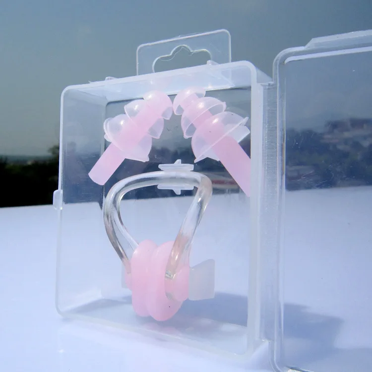 Accessories Water Sports Universal Soft Silicone Swimming Nose Clips + 2 Waterproof Ear Plugs Earplugs Gear With A Case Box Pool
