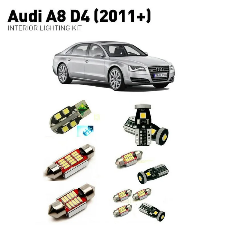 Светодиодные внутренние фары для Audi a8 d4 2011 + 6 шт. светодиодные автомобилей
