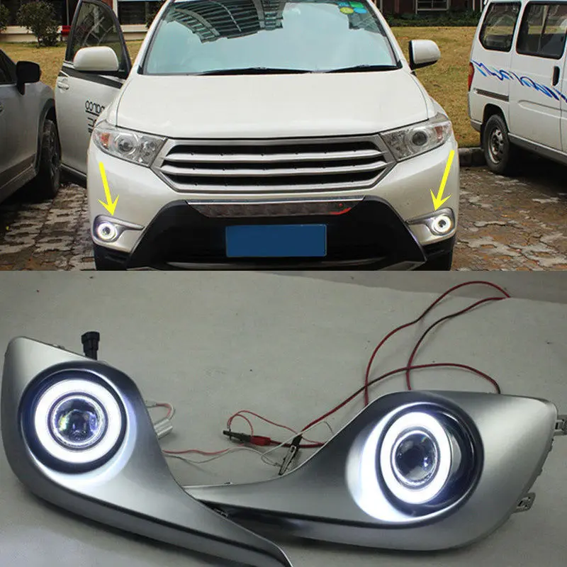 

A Pair White Daytime Running Light Driving Lamp for Toyota Highlander 2011-2013