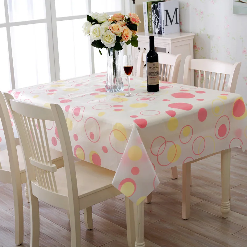 

PVC Striped Flower Dustproof Oil-proof Tablecloth free shipping