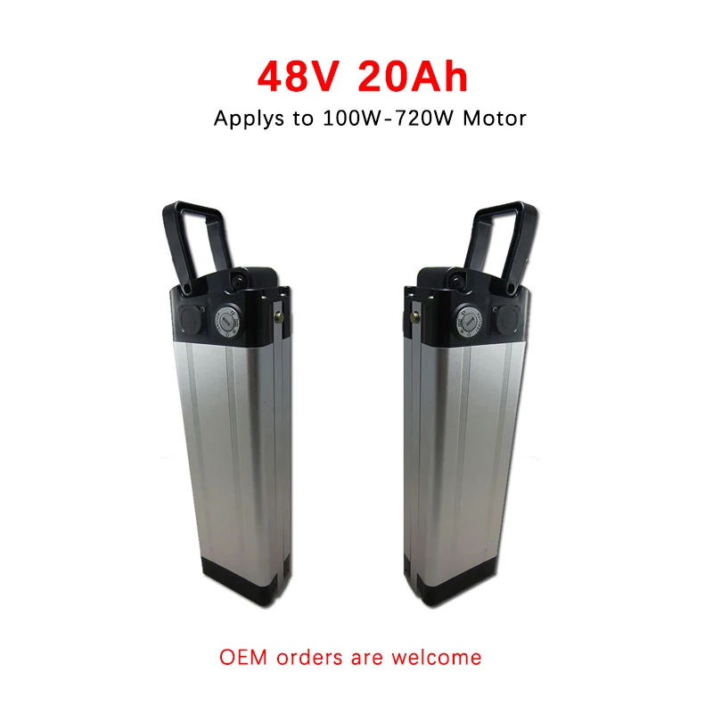 48V 20Ah 1000W 500W электрический велосипед батарея E скутер Серебро Рыба комплект литий