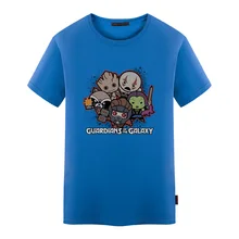 Summer Printed Guardians of the Galaxy T Shirt Men Boy Short Sleeve Cotton T Shirts Top Tees Shirt