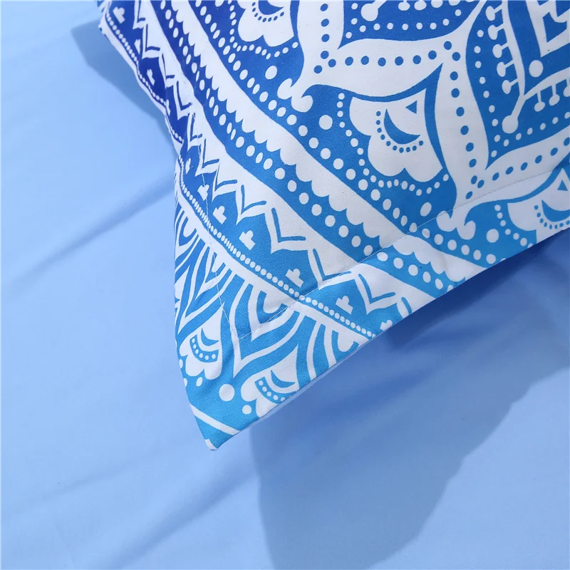 3 шт./компл. синяя Мандала в богемном стиле с принтом пододеяльник набор 3D постельных принадлежностей Твин Полный queen King размер простыня
