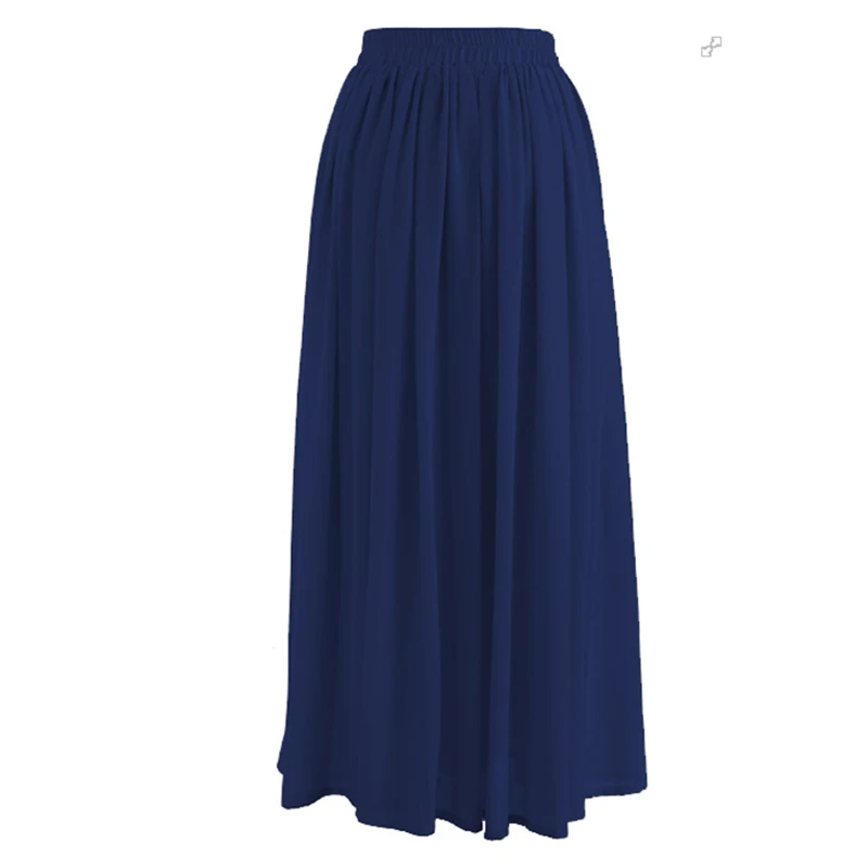 Большие размеры Faldas Mujer Moda корейская мусульманская женская плиссированная обтягивающая юбка-макси с высокой талией, длинные женские юбки, одежда Jupe Femme - Цвет: Dark Blue