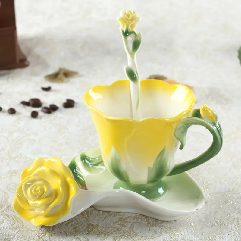 1pieces 1 шт 150 мл керамическая чашка, чашка для молока, кофе, аксессуары для чая, чашка из костяного фарфора/ложка/блюдо/чайный набор, Европейский Набор чашек из костяного фарфора - Цвет: 1pieces