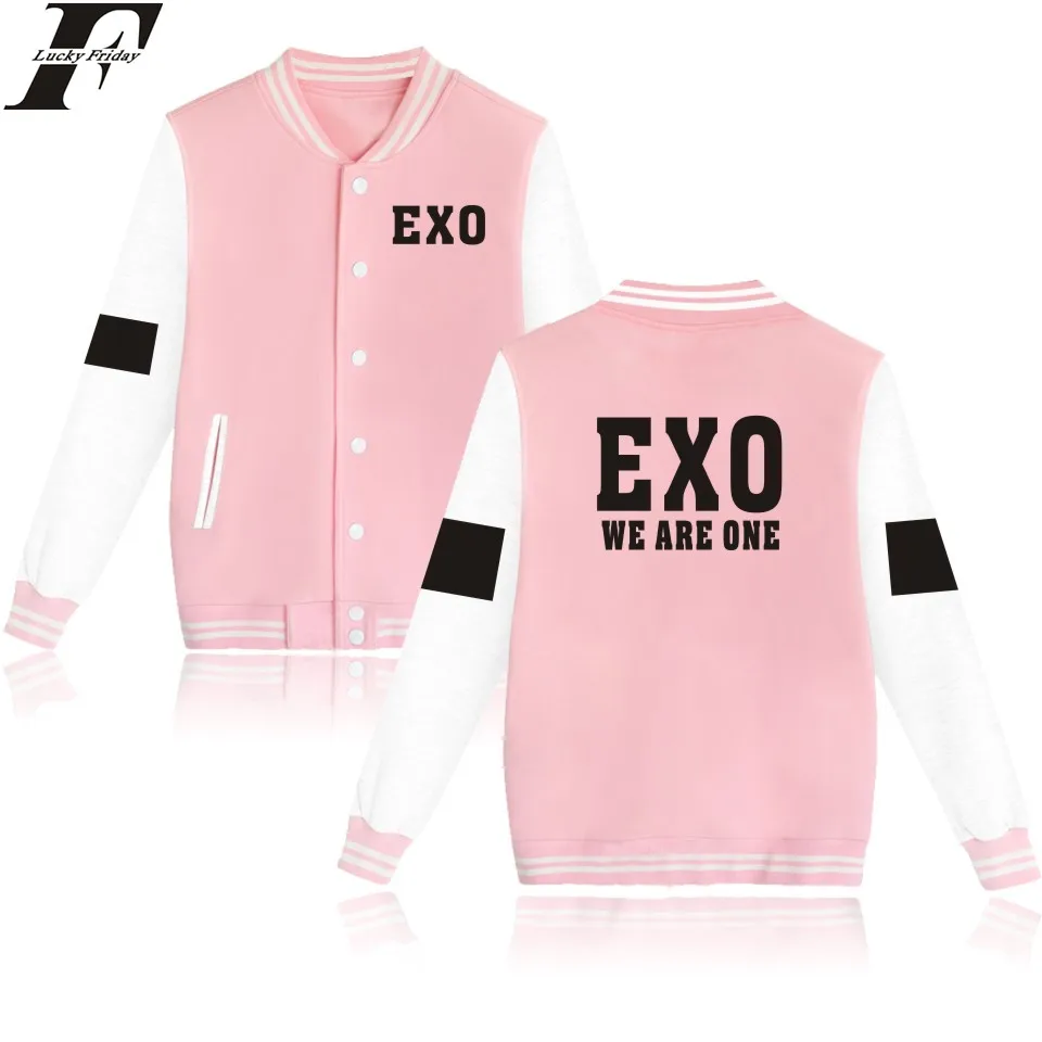 Street Wear Kpop EXO We Are One Baseball Jackets Female Winter Jacket Fashion Women Winter Clothes Plus Size