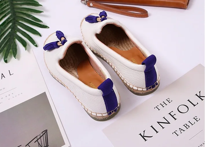 QQ20180625-185028.Women Flats Shoes Spring Autumn Fisherman Shoes Flock Lazy Loafers Fringe Women Casual Single Shoes