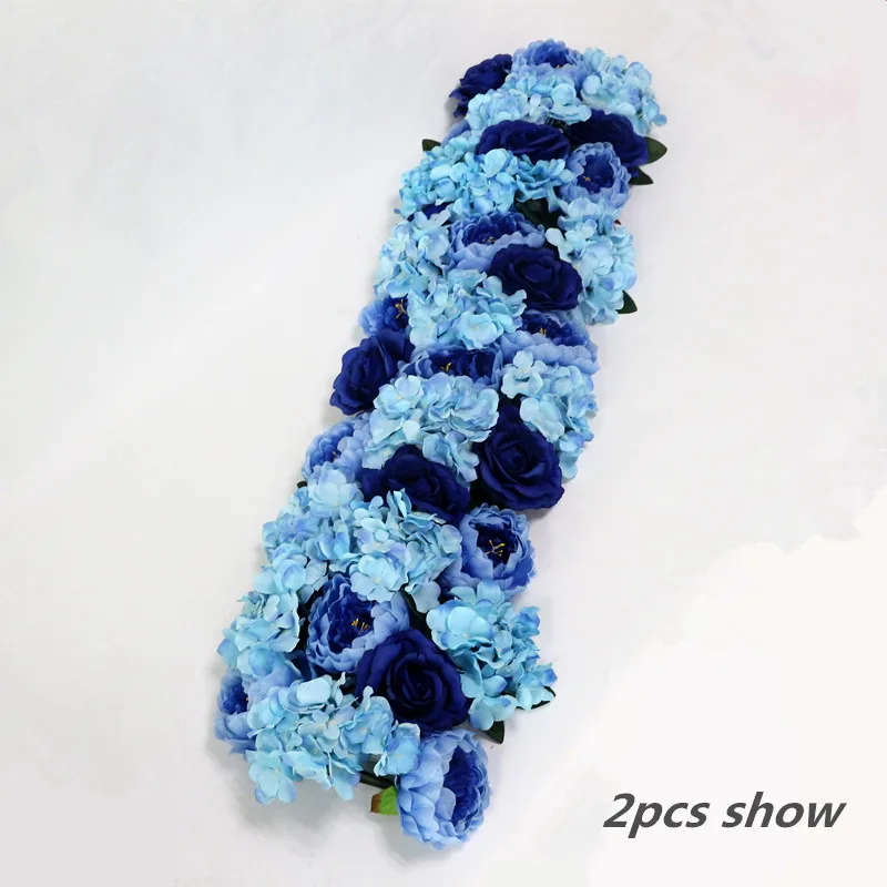 Flone Artificial Road Flower Row Silk Flower Hydrangea Peony Rose Flowers Wedding Arch Road Lead Home Hotel Party DIY Decor  (13)