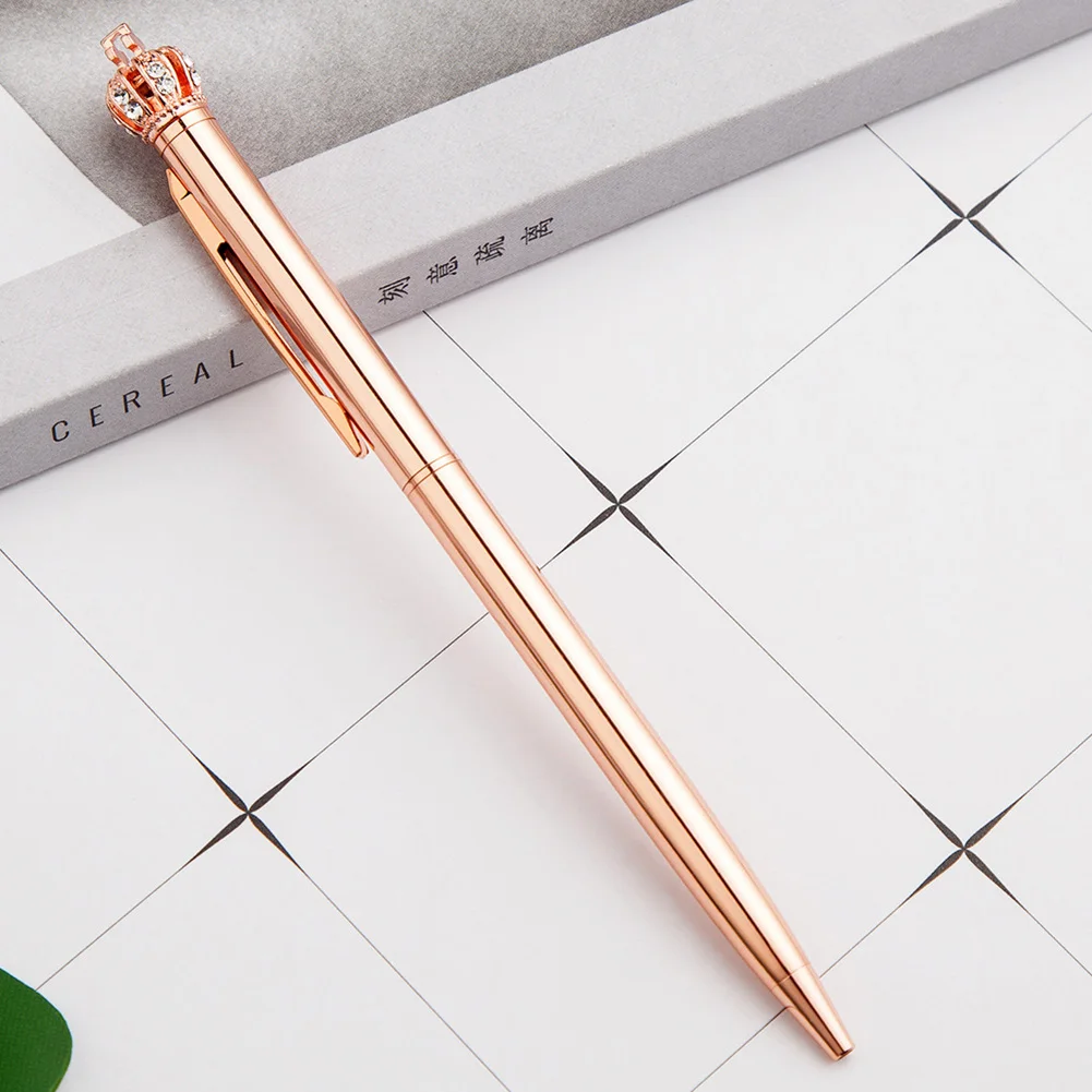 Шариковая ручка для письма Kawaii, прочная дизайнерская Корона, полезные офисные школьные принадлежности, канцелярские товары, металлическая шариковая ручка, 1,0 мм, портативная - Цвет: Белый