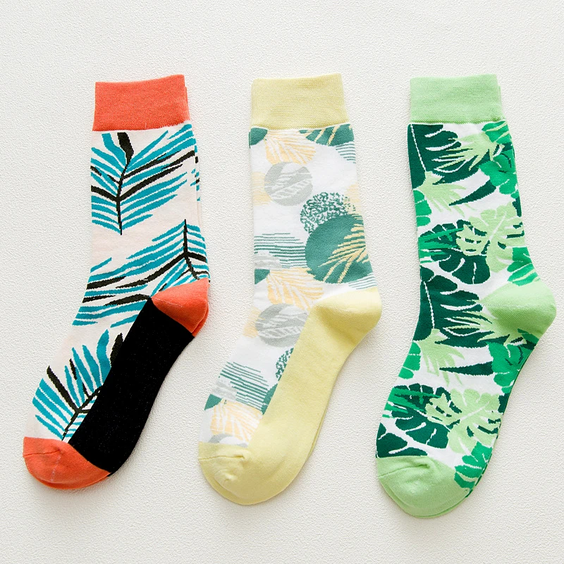 

2018 Fashion Style Socks Leaves Green Monstera Short Pattern Funny Cotton Socks Women Winter Men Unisex Plant Short Socks Female