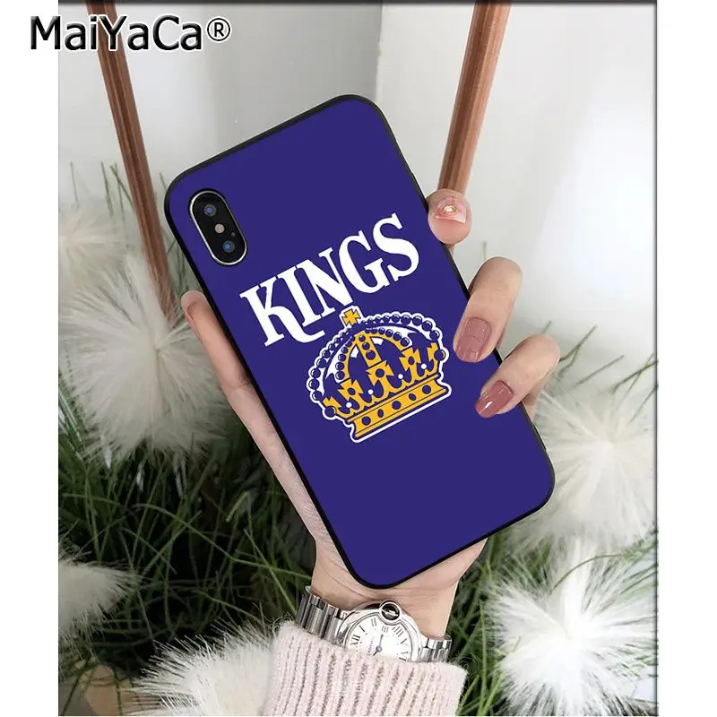 MaiYaCa Los Angeles Kings мягкий, силиконовый, из ТПУ черный чехол для iPhone X XS MAX 6 6S 7 7plus 8 8Plus 5 5S XR