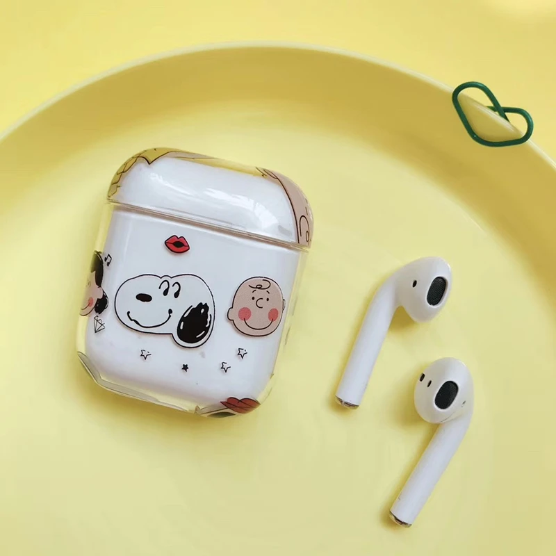 Для AirPods Pro мультфильм Charlie Peanuts собака Bluetooth гарнитура наушники Прозрачный жесткий чехол для AirPods 1 2 3 Крышка для наушников