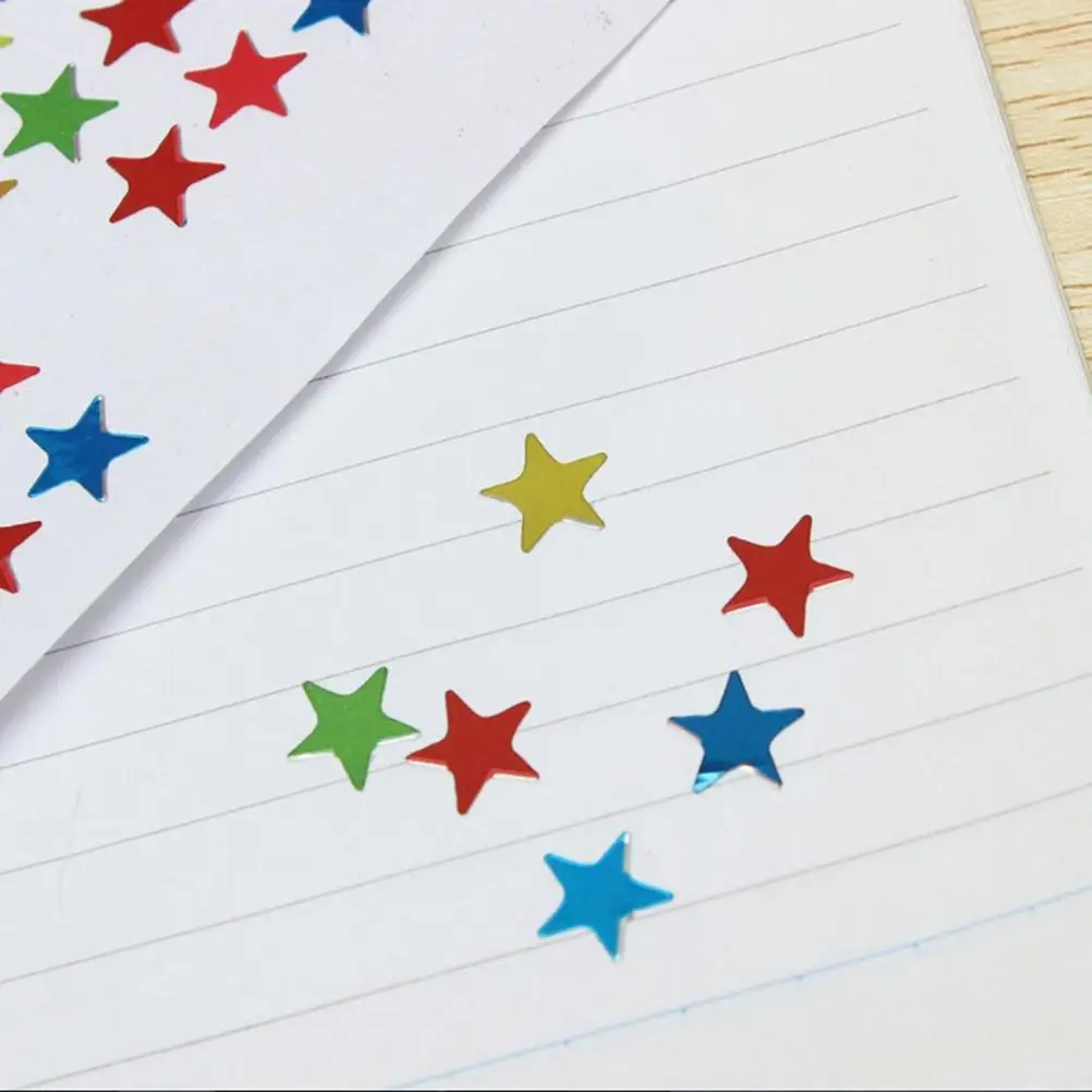 10 листов/880 шт милые бумажные наклейки с пятиконечной звездой для скрапбукинга цветные канцелярские этикетки для мамы и учителя